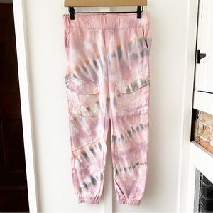 YFB pink tie dye Garland cargo jogger
